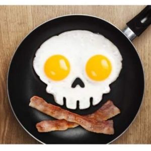 Set of 2 Silicone Skull Shaped Fried Egg Molds